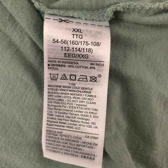 Gap tee shirt XXL olive green with palm tree print EUC - Picture 6 of 6